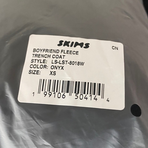 NWT Skims Boyfriend Fleece Oversized Trench Coat in Onyx - Picture 9 of 11